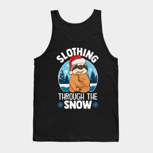 Cute & Funny Slothing Through The Snow Christmas Tank Top